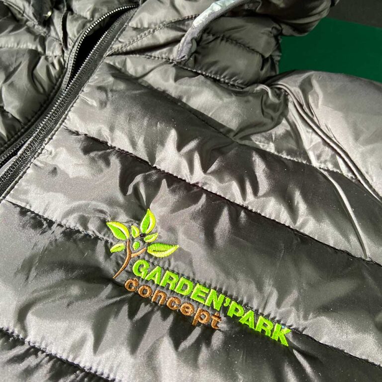 Doudoune, Broderie, Aménagement d'espaces verts