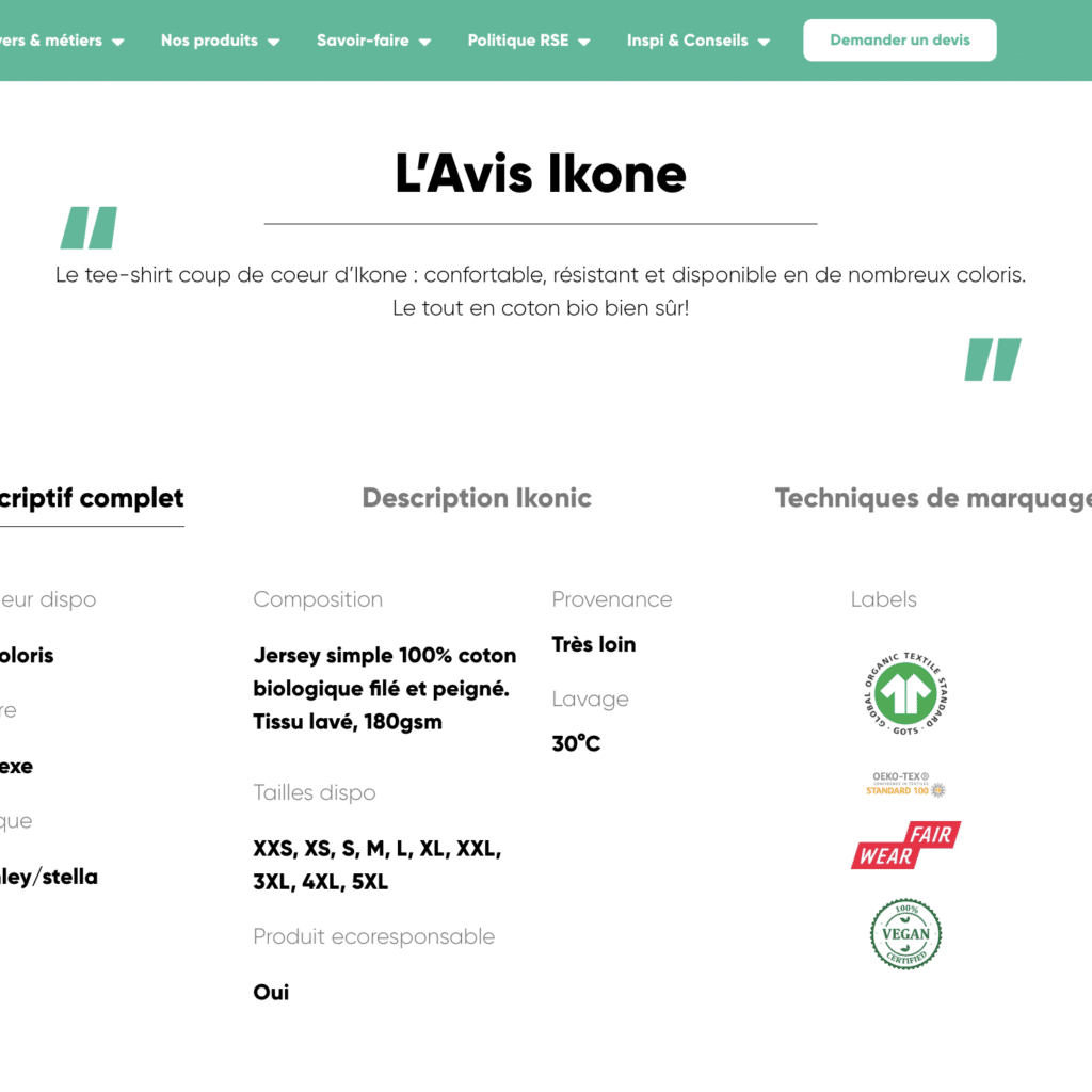 avis ikone description détaillée