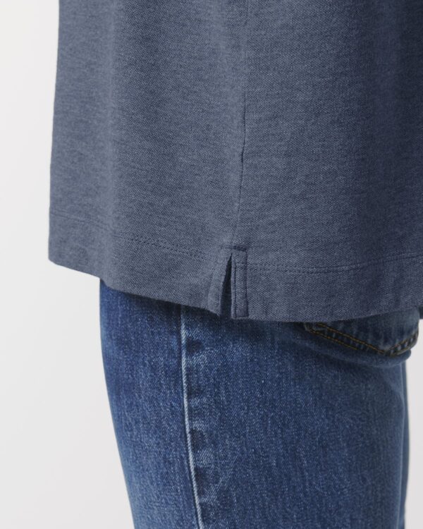 prepster long sleeve dark heather blue front detail 2