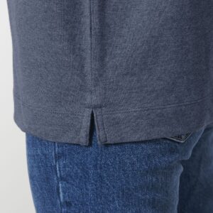 prepster long sleeve dark heather blue front detail 7