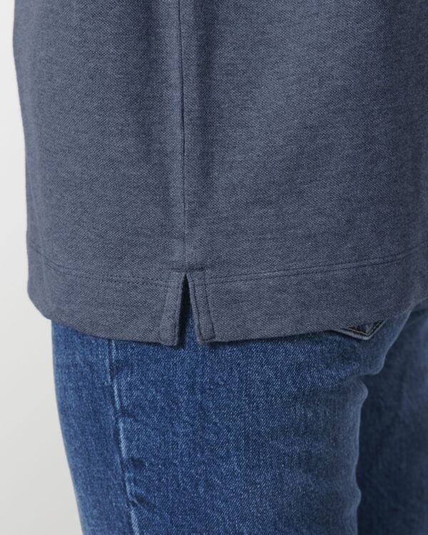 prepster long sleeve dark heather blue front detail 7