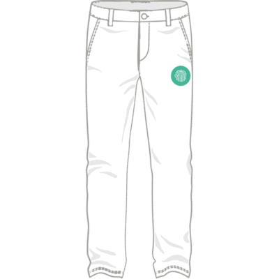 pantalon petit logo jambe gauche